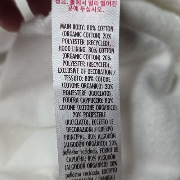 Walt Disney World Play in the Parks Embroidered Hoodie XXL White Organic Cotton - Picture 7 of 7